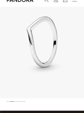 Pandora Polished Silver V-Profile Stackable Ring solid 925 silver